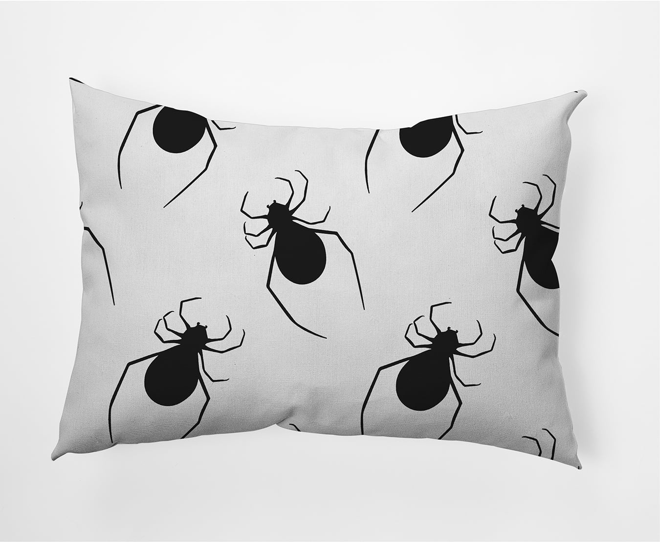Simply Daisy 14" x 20" Crawling Spiders Indoor/Outdoor Polyester Throw Pillow, White