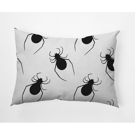 Simply Daisy 14" x 20" Crawling Spiders Indoor/Outdoor Polyester Throw Pillow, White