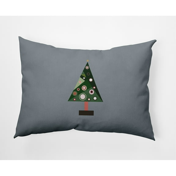 20" x 14" Simply Daisy Crazy Christmas Polyester Accent Pillow, Mid Grey (1 Count)