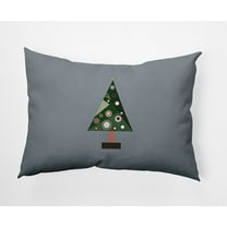 20" x 14" Simply Daisy Crazy Christmas Polyester Accent Pillow, Mid Grey (1 Count)