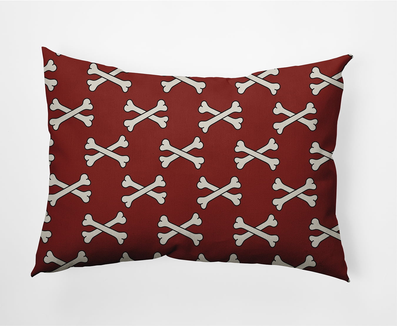 Simply Daisy 14" x 20" Cross Bones Decorative Throw Pillow, Maple Red