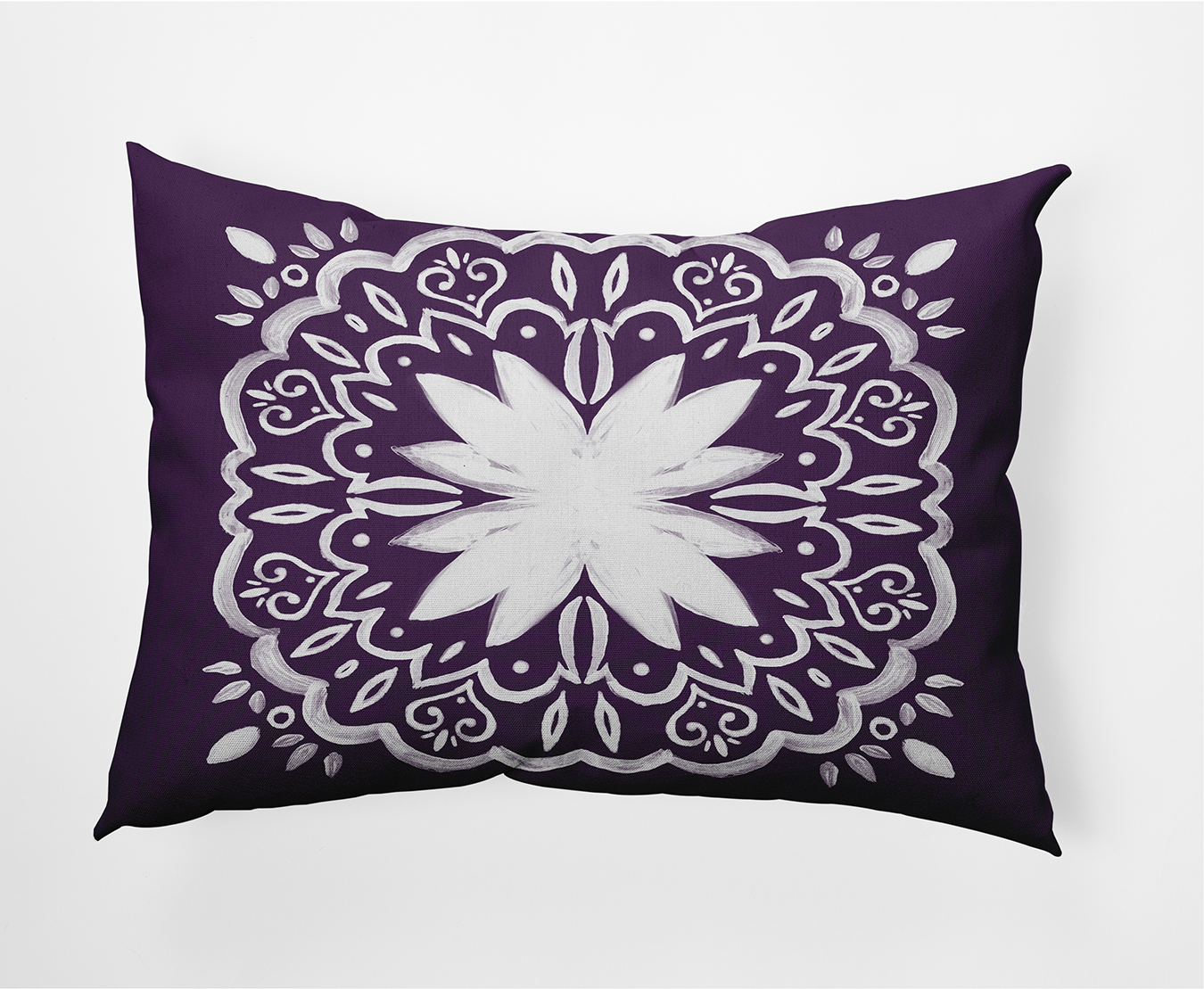 Simply Daisy, 14" x 20" Cuban Tile 1 Purple Abstract Decorative Outdoor Pillow