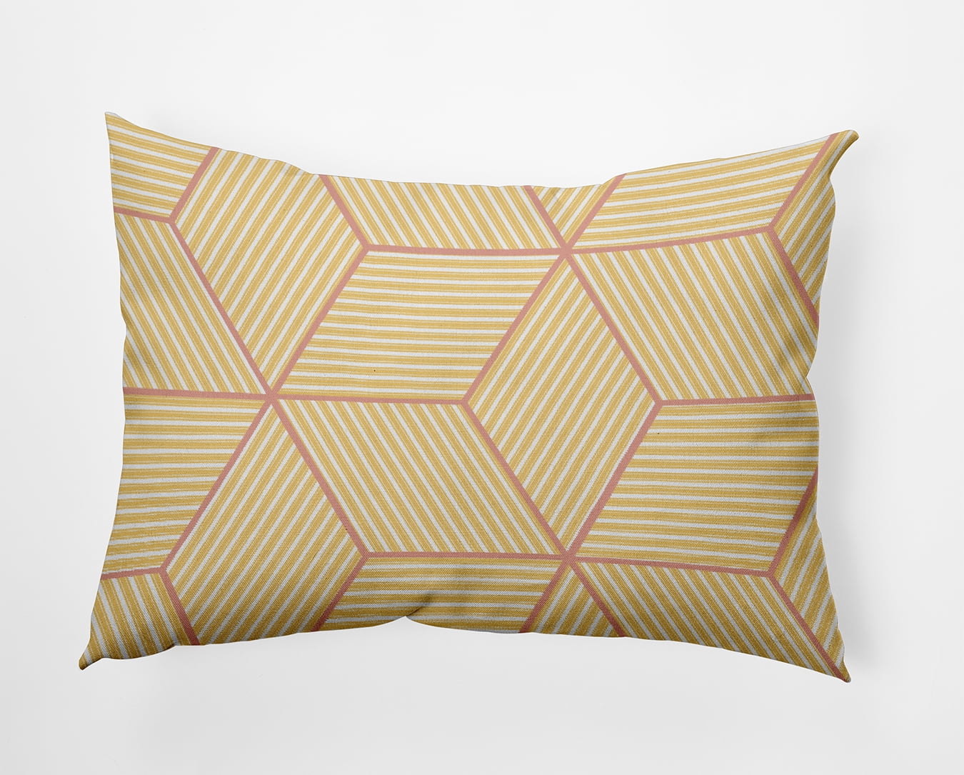 Simply Daisy 14" x 20" Cube Stack Indoor/Outdoor Throw Pillow, Daffodil (1 count)