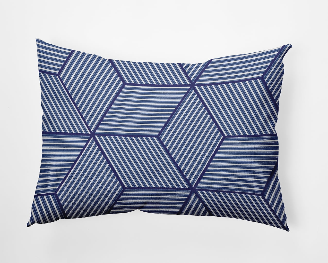 Simply Daisy 14" x 20" Cube Stack Indoor/Outdoor Throw Pillow, Nautical Navy (1 count)