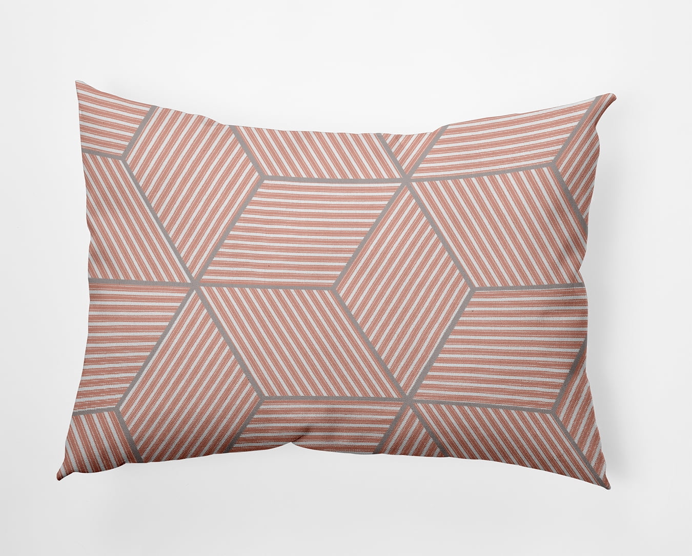 Simply Daisy 14" x 20" Cube Stack Indoor/Outdoor Throw Pillow, Soft Coral (1 count)