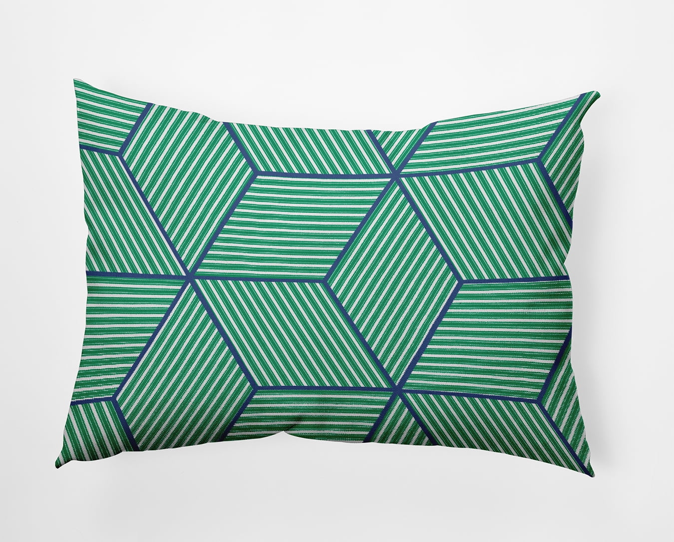 Simply Daisy 14" x 20" Cube Stack Indoor/Outdoor Throw Pillow, True Mint (1 count)