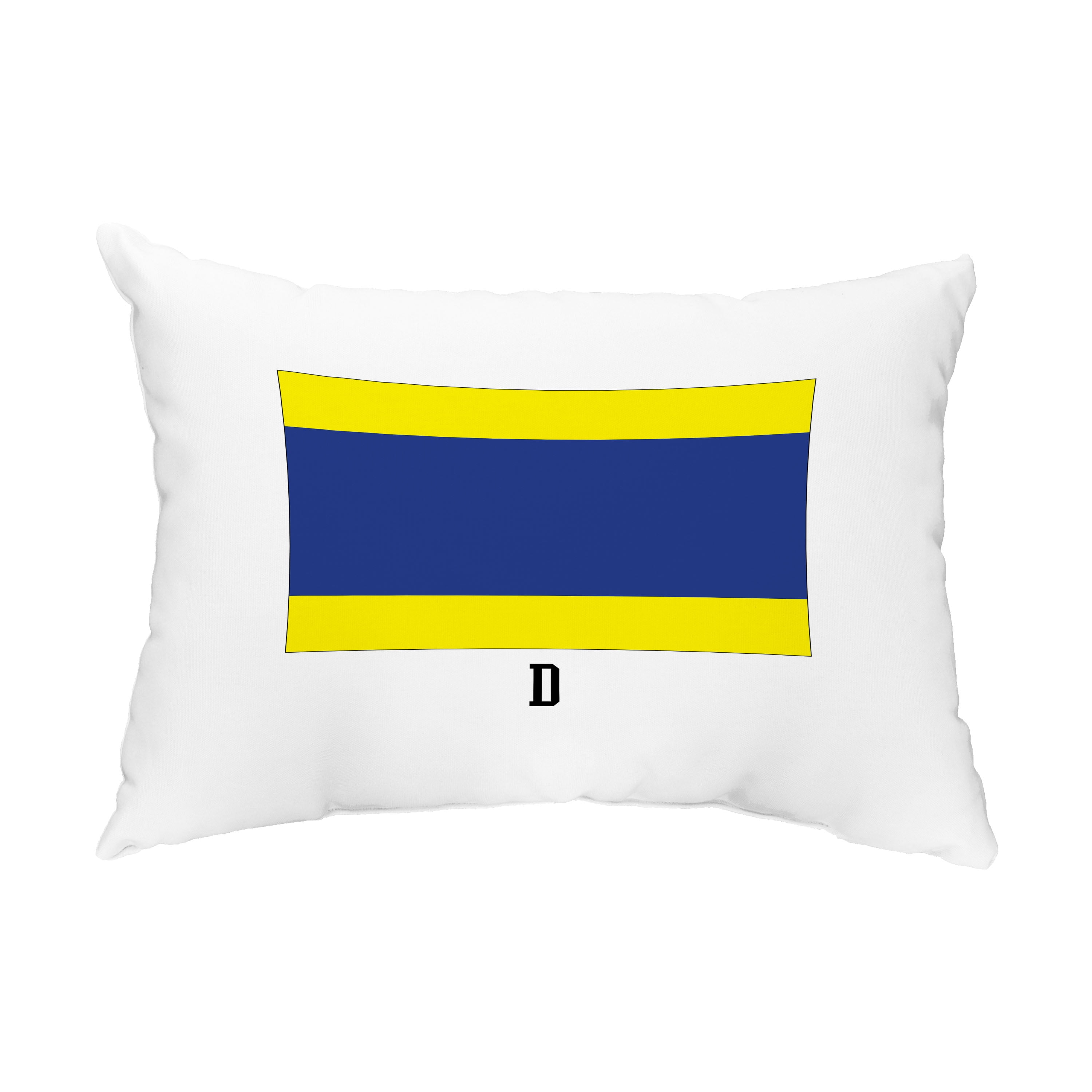 Simply Daisy, 14" x 20" D Letter Royal Blue Nautical Decorative Outdoor Pillow