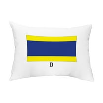 Simply Daisy, 14" x 20" D Letter Royal Blue Nautical Decorative Outdoor Pillow