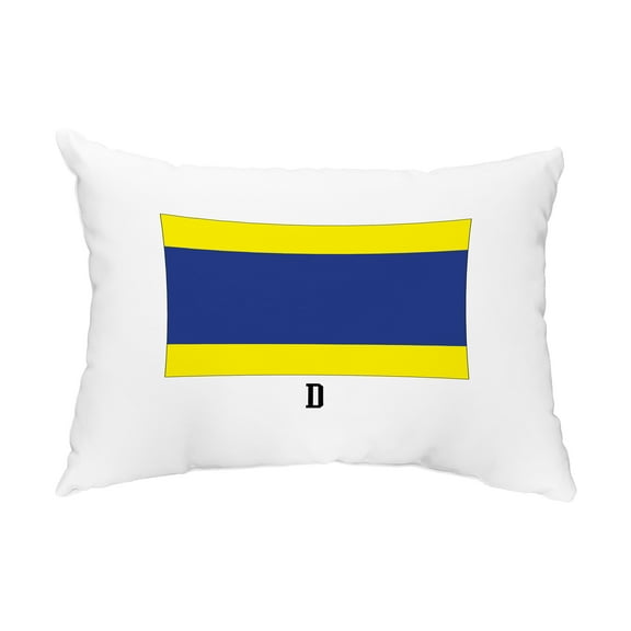 Simply Daisy, 14" x 20" D Letter Royal Blue Nautical Decorative Outdoor Pillow