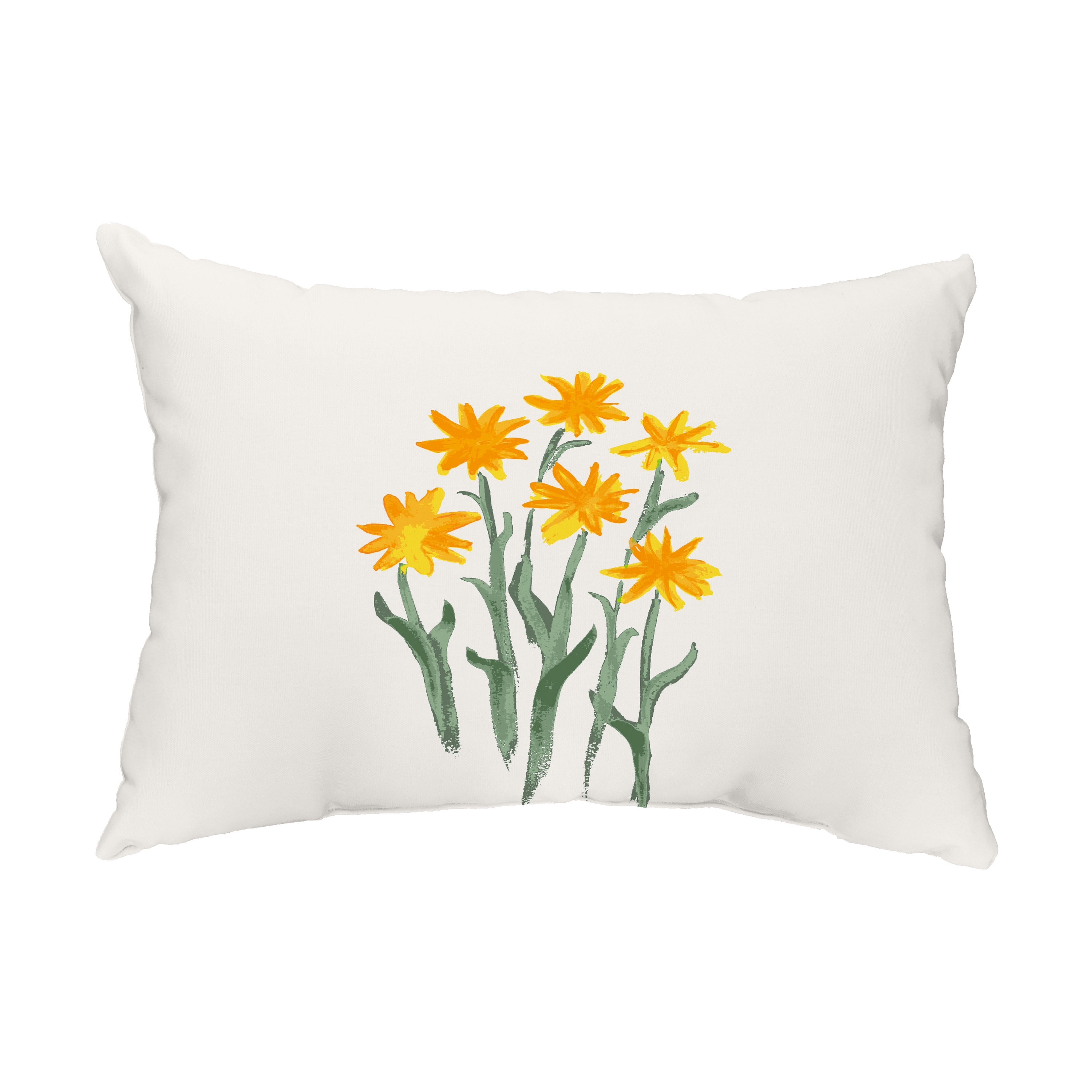 Simply Daisy, 14" x 20" Daffodils Yellow Floral Decorative Outdoor Pillow