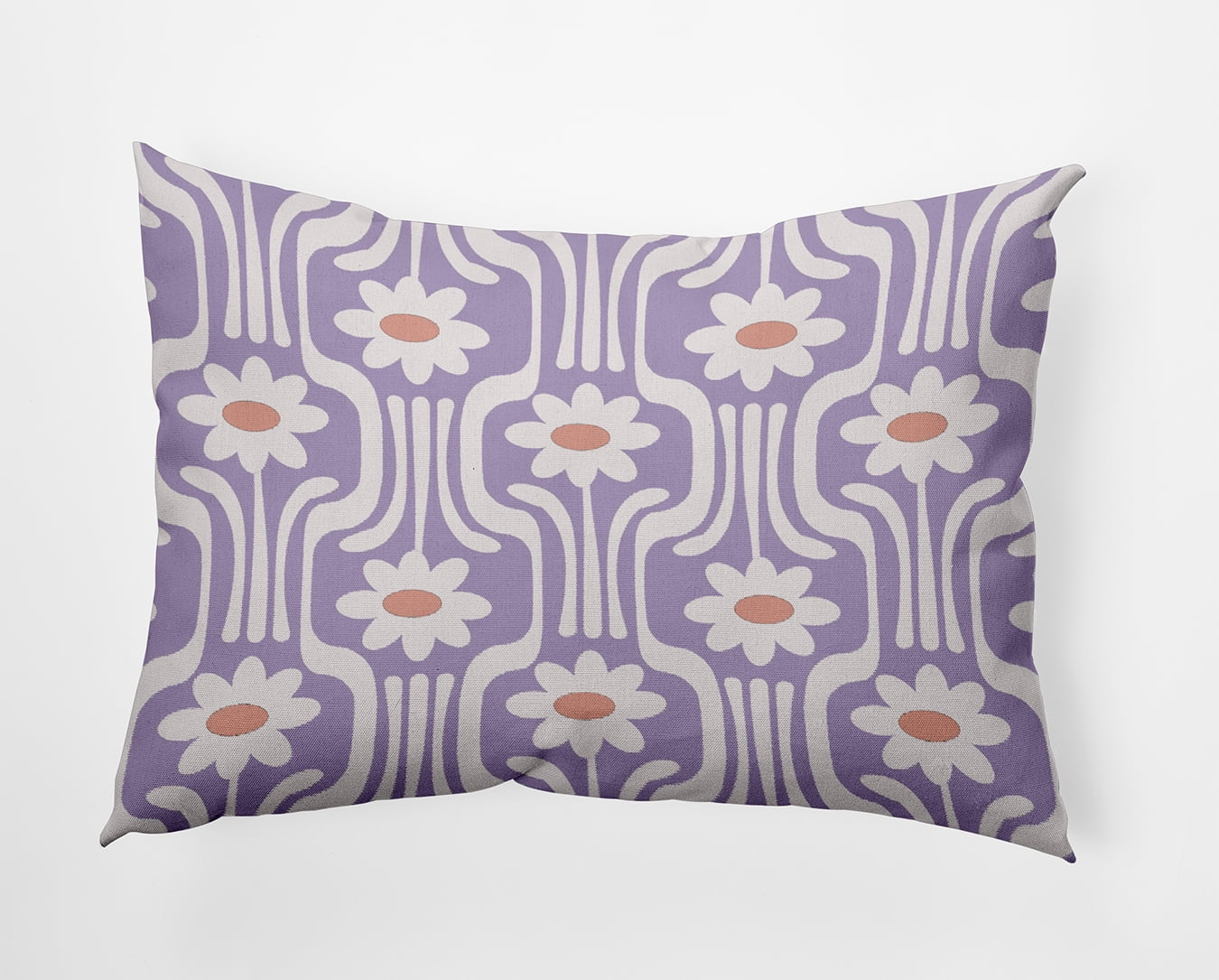 Simply Daisy 14" x 20" Daisys and Squiggles Decorative Throw Pillow, Lilac (1 count)