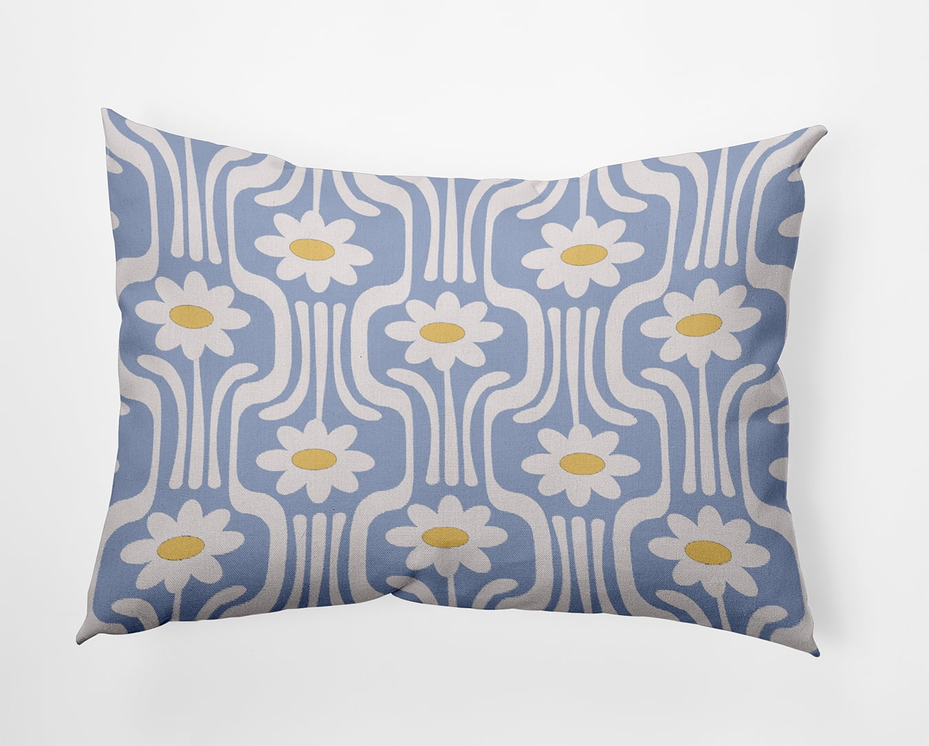 Simply Daisy 14" x 20" Daisys and Squiggles Decorative Throw Pillow, Peri (1 count)