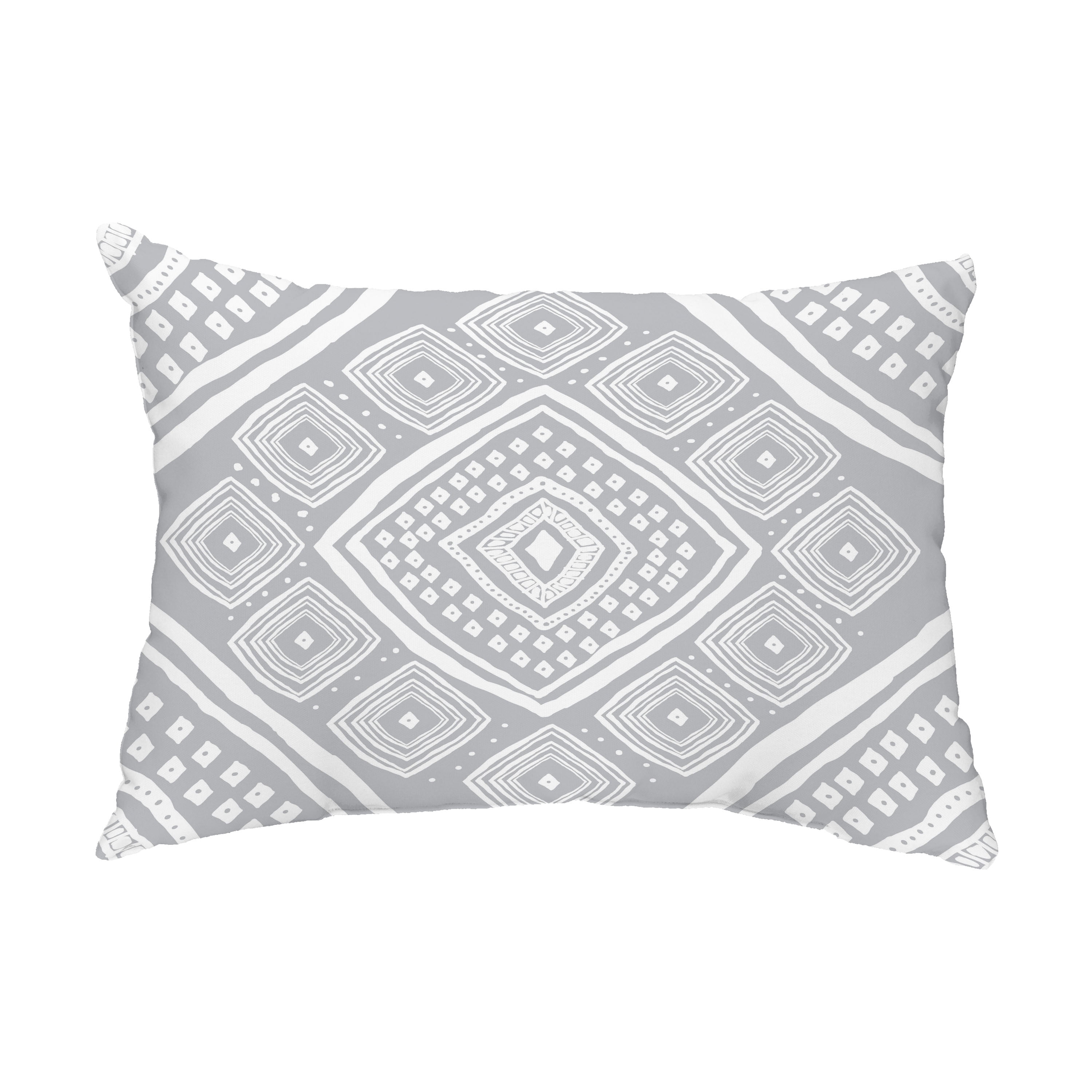 Simply Daisy, 14" x 20" Diamond Jill Black Abstract Decorative Outdoor Pillow