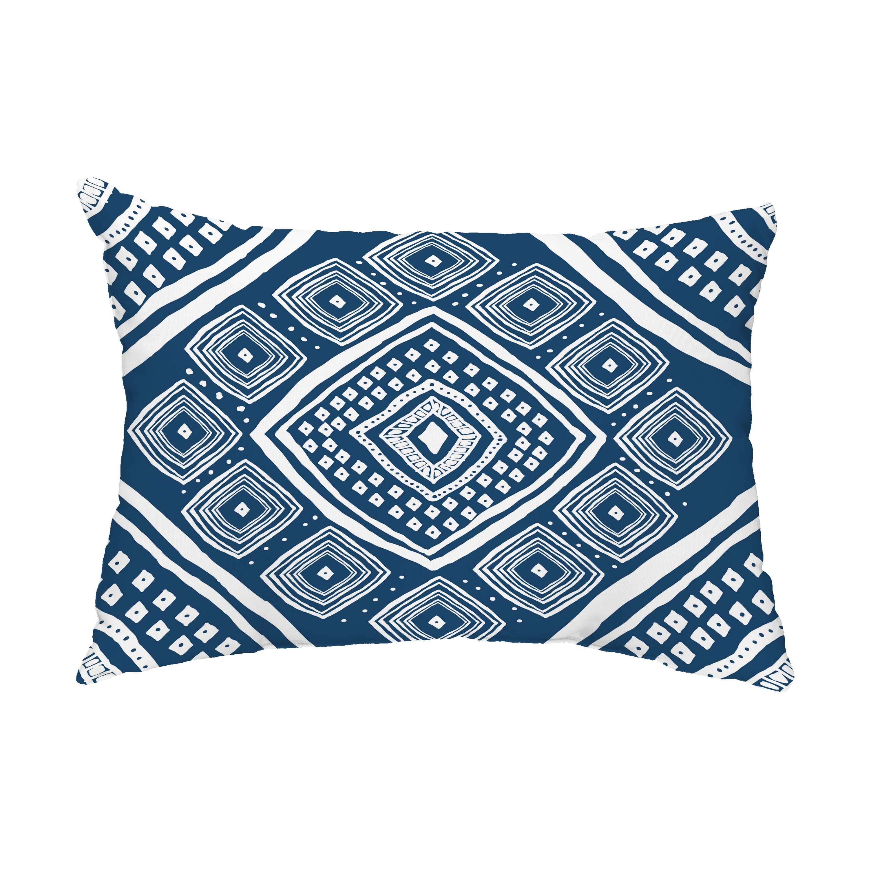 Simply Daisy, 14" x 20" Diamond Jill Blue Abstract Decorative Outdoor Pillow
