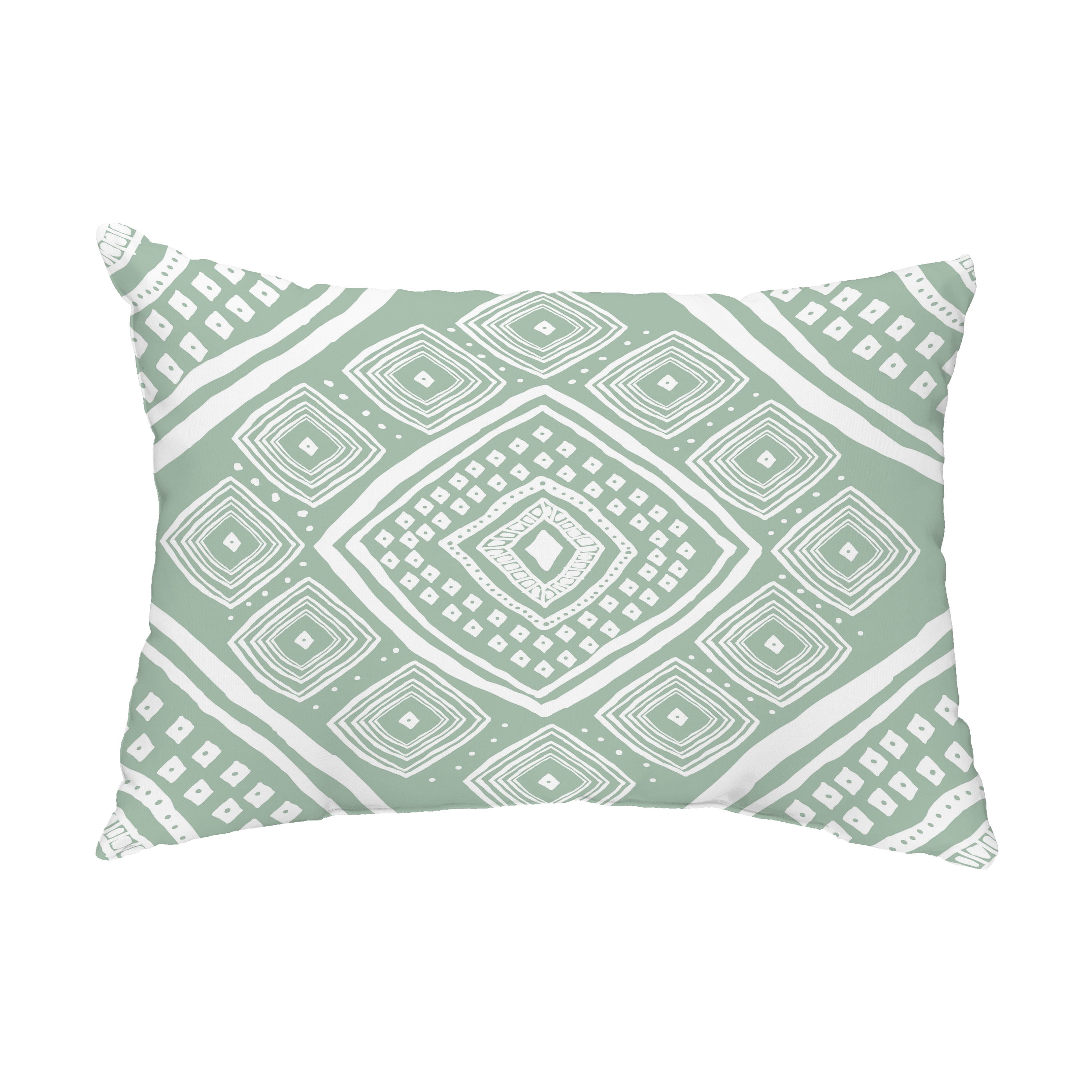 Simply Daisy, 14" x 20" Diamond Jill Green Abstract Decorative Outdoor Pillow