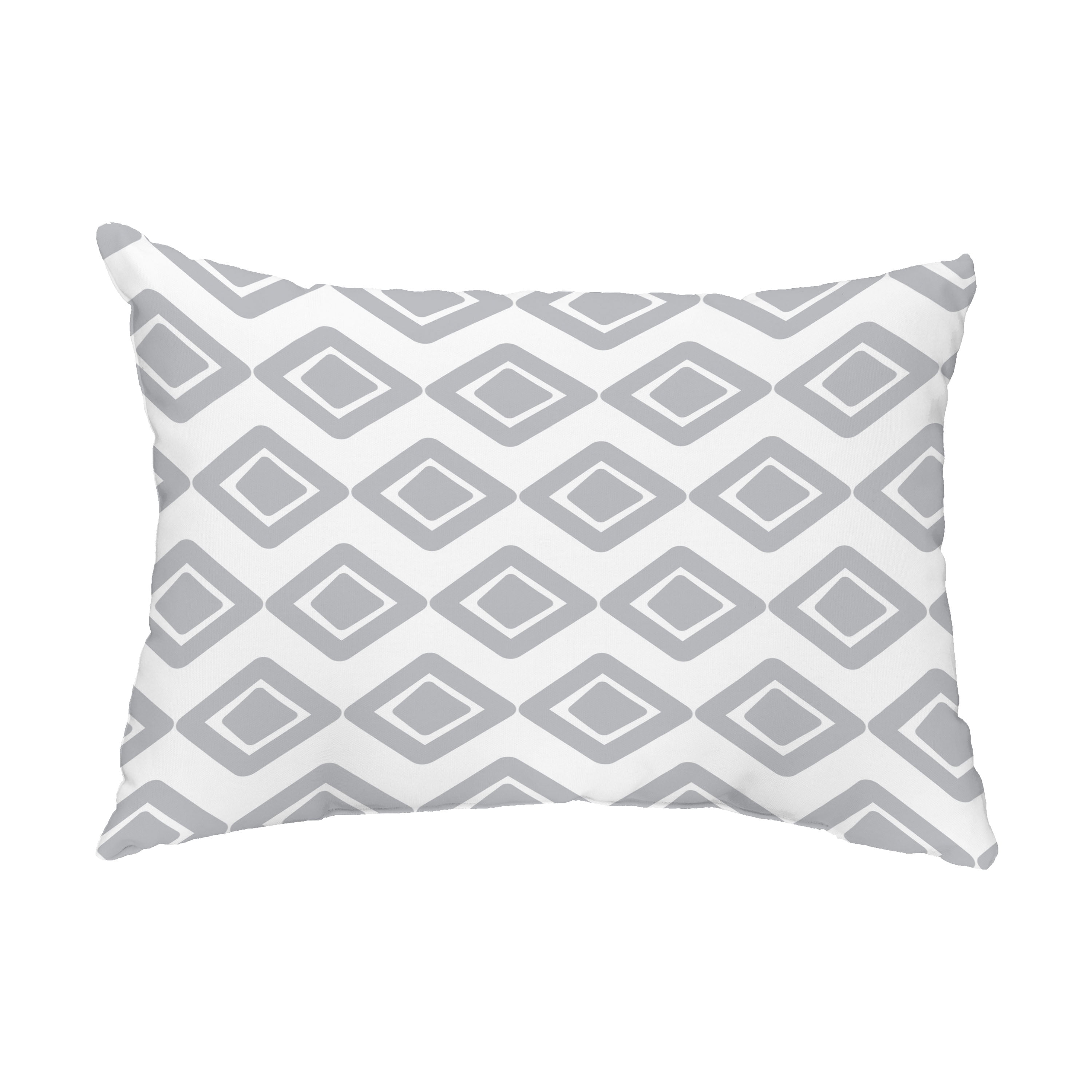 Simply Daisy, 14" x 20" Diamond Jive 1 Black Abstract Decorative Outdoor Pillow
