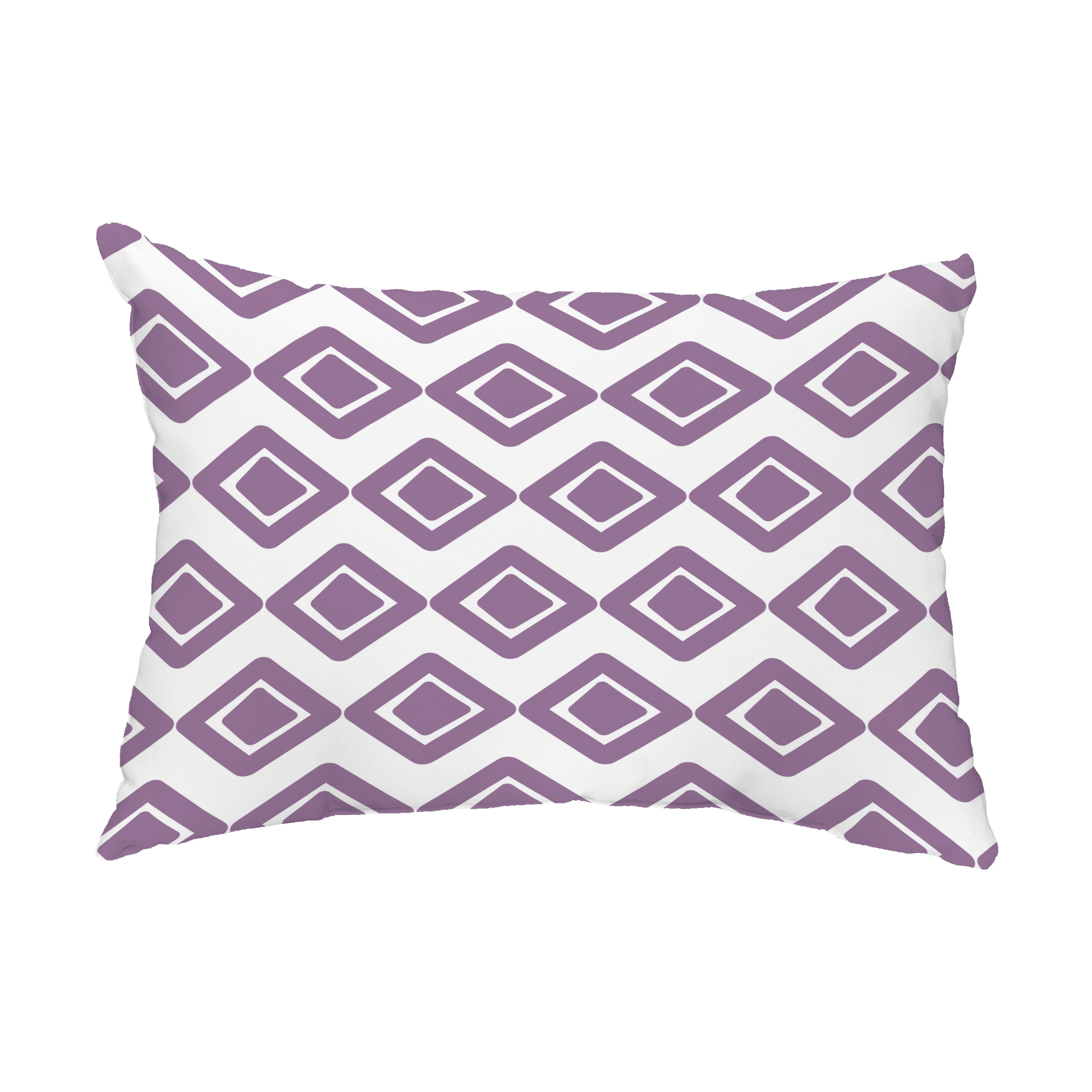 Simply Daisy, 14" x 20" Diamond Jive 1 Purple Abstract Decorative Outdoor Pillow
