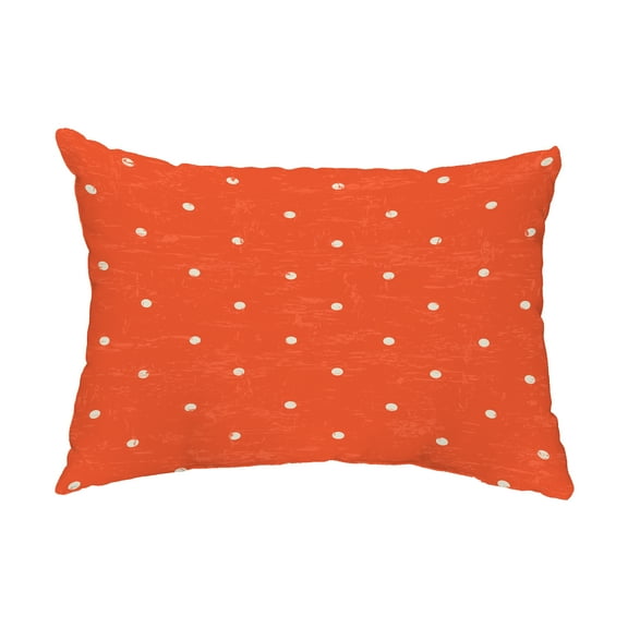 Simply Daisy, 14" x 20" Dorothy Dot Orange Decorative Abstract Outdoor Pillow