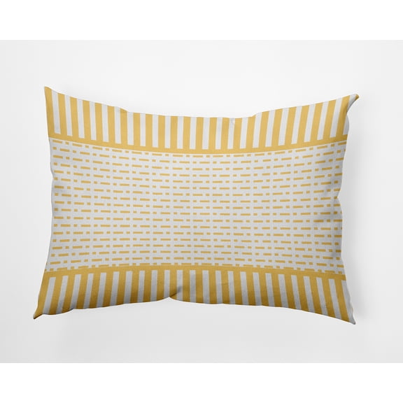 Simply Daisy 14" x 20" Dots and Dashes Decorative Throw Pillow, Daffodil (1 count)
