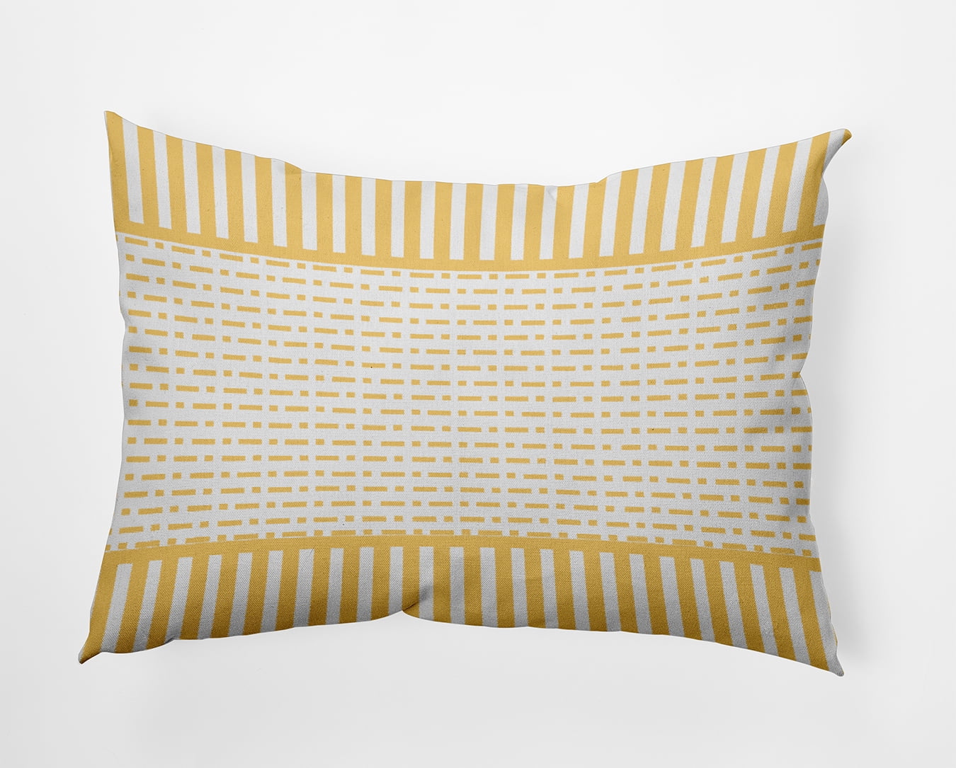 Simply Daisy 14" x 20" Dots and Dashes Indoor/Outdoor Throw Pillow, Daffodil (1 count)