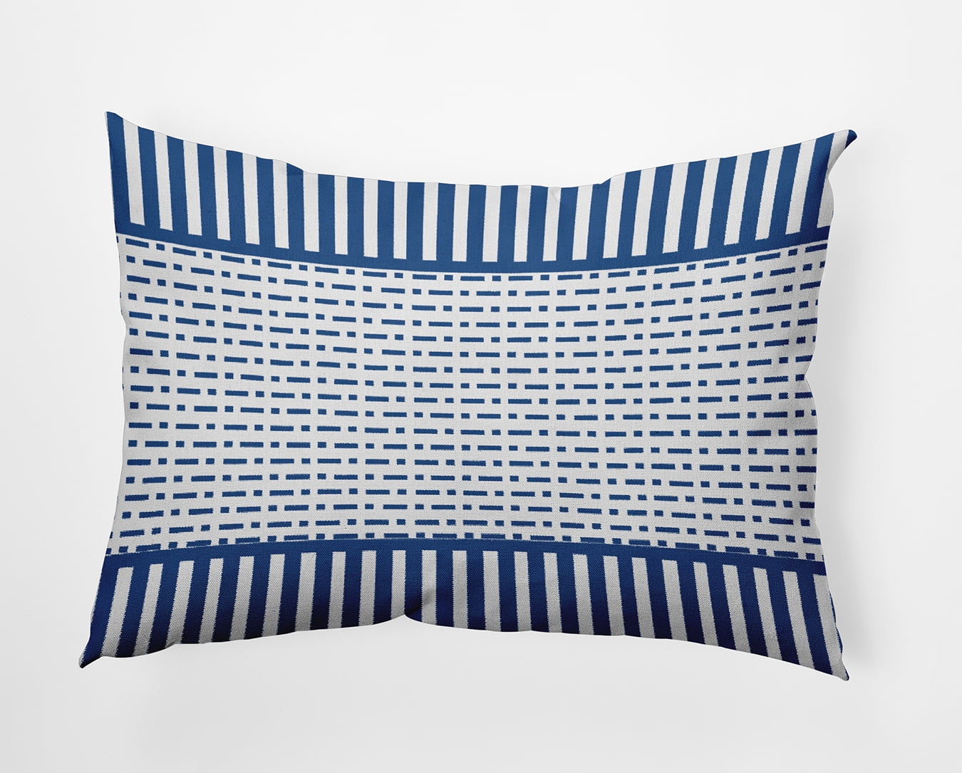 Simply Daisy 14" x 20" Dots and Dashes Indoor/Outdoor Throw Pillow, Nautical Navy (1 count)