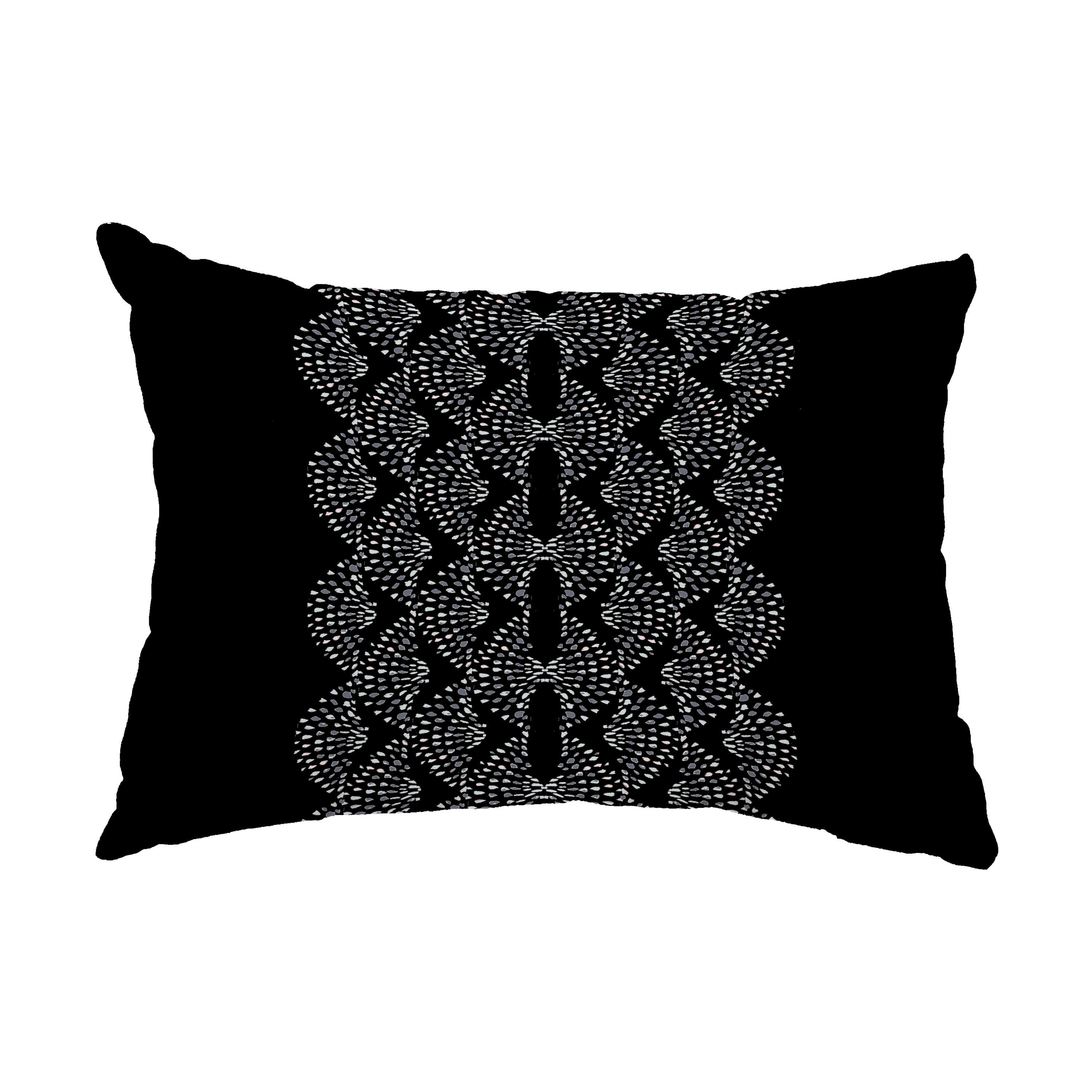 Simply Daisy, 14" x 20" Dotted Focus Black Geometric Print Decorative Outdoor Throw Pillow
