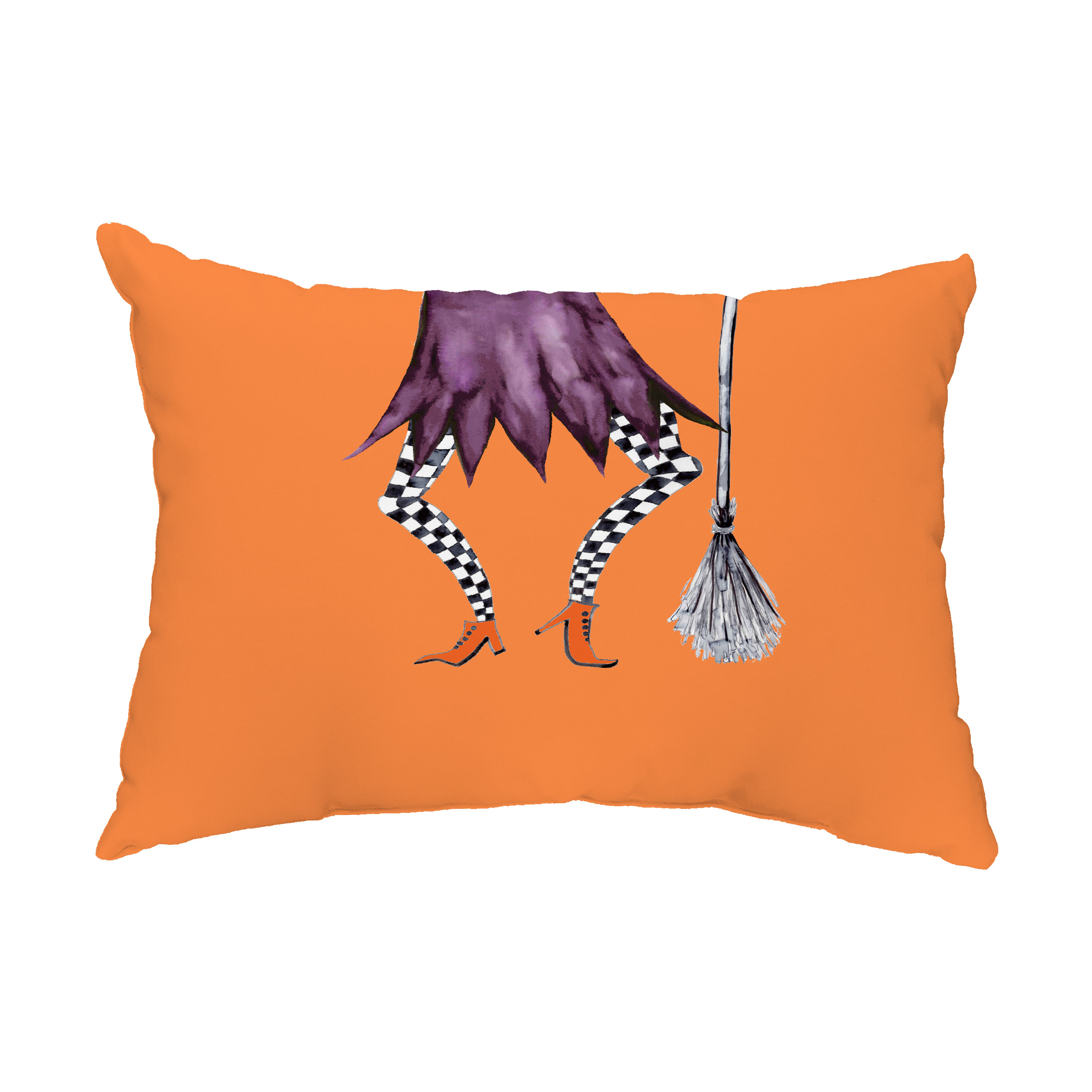 Simply Daisy, 14" x 20" Esmerelda Orange Halloween Print Decorative Outdoor Throw Pillow