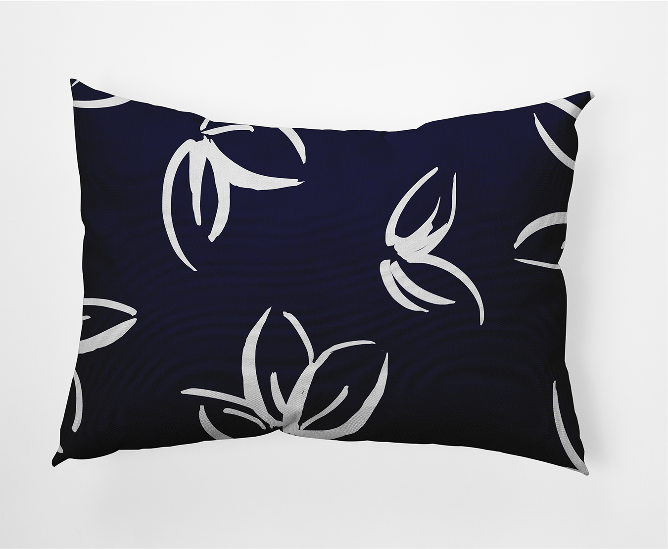 Simply Daisy, 14" x 20" Eva Blue Floral Decorative Outdoor Pillow