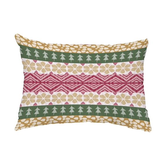 Simply Daisy, 14" x 20" FairIsle Green Abstract Decorative Outdoor Pillow
