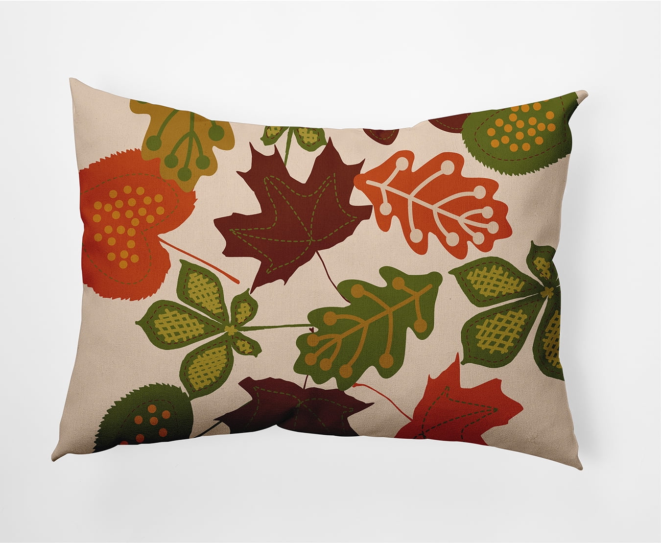 Simply Daisy 14" x 20" Fall Leaves Indoor/Outdoor Polyester Throw Pillow, Oak