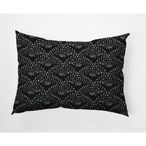 Simply Daisy, 14" x 20" Fan Dance Black Geometric Print Decorative Outdoor Throw Pillow