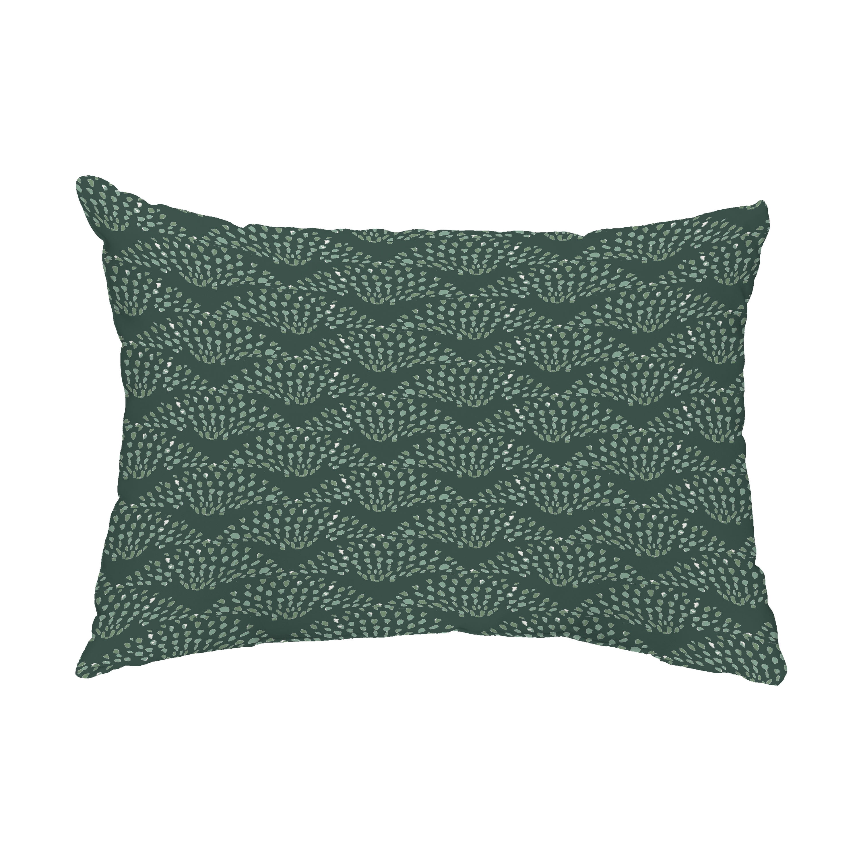 Simply Daisy, 14" x 20" Fan Dance Green Geometric Print Decorative Outdoor Throw Pillow