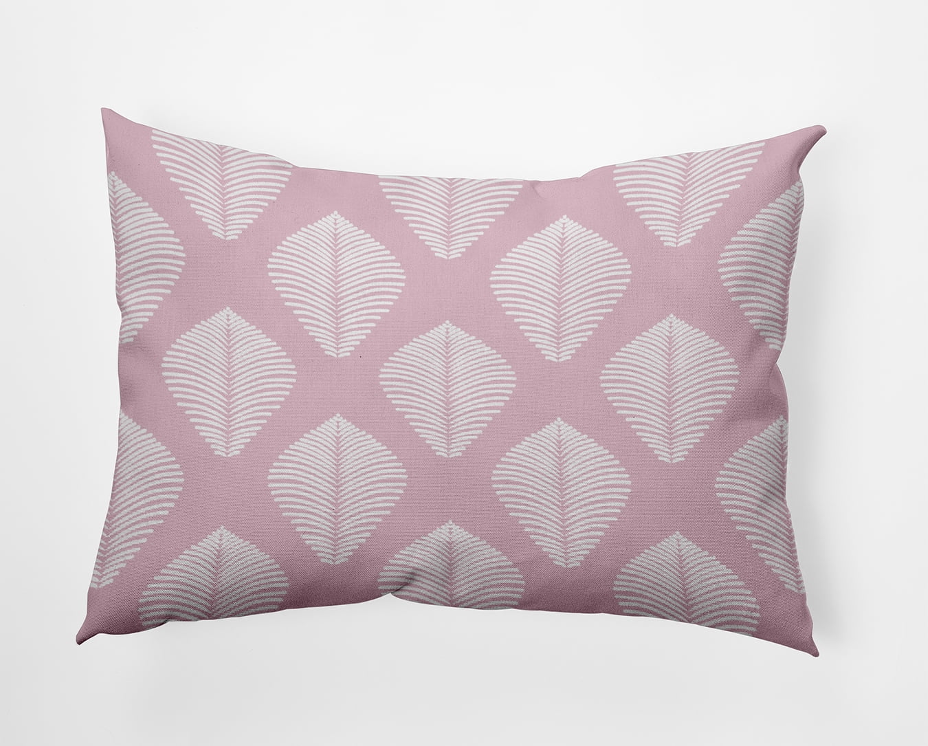 Simply Daisy 14" x 20" Fan Leaf Pattern Decorative Throw Pillow, Light Pink (1 count)
