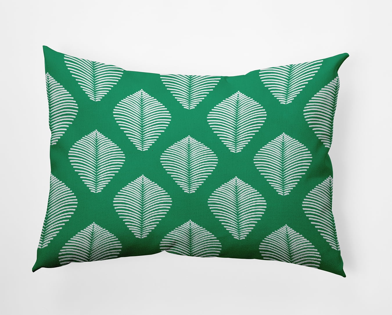 Simply Daisy 14" x 20" Fan Leaf Pattern Decorative Throw Pillow, True Mint (1 count)