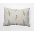 thumbnail image 1 of Simply Daisy, 14" x 20" Feather Stripe Gold Floral Decorative Outdoor Pillow, 1 of 3