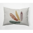 thumbnail image 1 of Simply Daisy, 14" x 20" Feather Study Orange Floral Decorative Outdoor Pillow, 1 of 3
