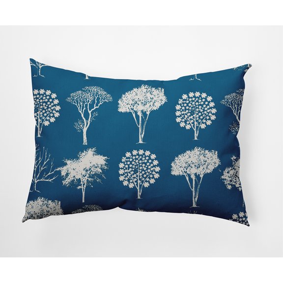 Simply Daisy 14" x 20" Field of Trees Decorative Throw Pillow, Autumn Blue