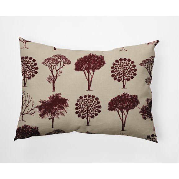 Simply Daisy 14" x 20" Field of Trees Decorative Throw Pillow, Pomegranate