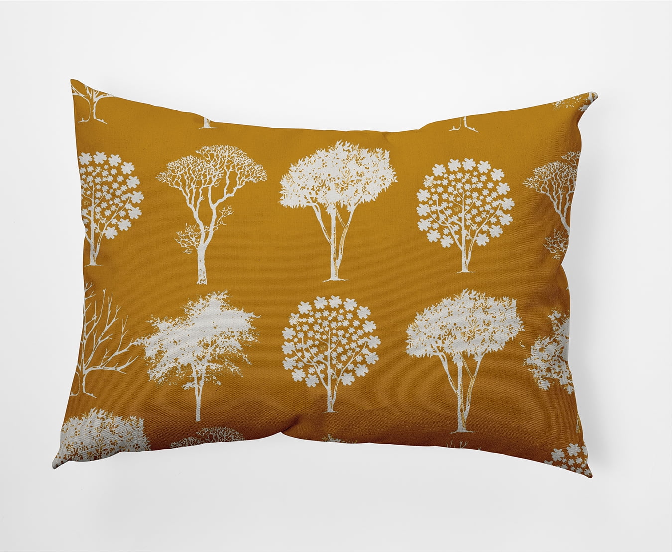 Simply Daisy 14" x 20" Field of Trees Indoor/Outdoor Polyester Throw Pillow, Autumn Gold
