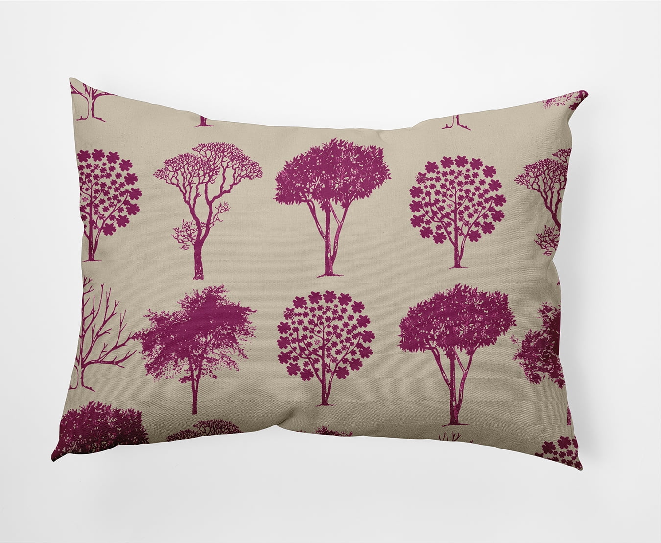 Simply Daisy 14" x 20" Field of Trees Indoor/Outdoor Polyester Throw Pillow, Dusty Rose