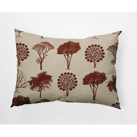Simply Daisy 14" x 20" Field of Trees Indoor/Outdoor Polyester Throw Pillow, Oak