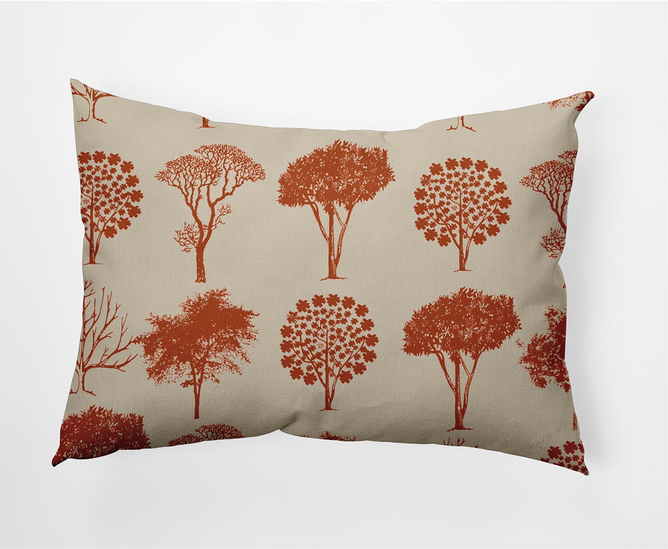 Simply Daisy 14" x 20" Field of Trees Indoor/Outdoor Polyester Throw Pillow, Sienna
