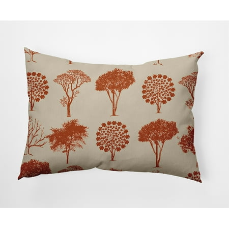 Simply Daisy 14" x 20" Field of Trees Indoor/Outdoor Polyester Throw Pillow, Sienna