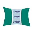thumbnail image 1 of Simply Daisy, 14" x 20" Fish Chips Green Coastal Decorative Outdoor Pillow, 1 of 1