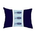 thumbnail image 1 of Simply Daisy, 14" x 20" Fish Chips Navy Blue Coastal Decorative Outdoor Pillow, 1 of 1