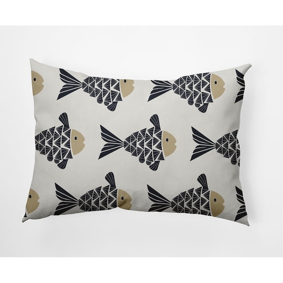 Simply Daisy 14" x 20" Fish Tales Nautical Decorative Indoor Pillow
