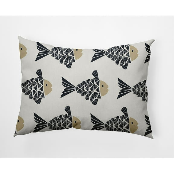 Simply Daisy 14" x 20" Fish Tales Nautical Indoor/Outdoor Throw Pillow