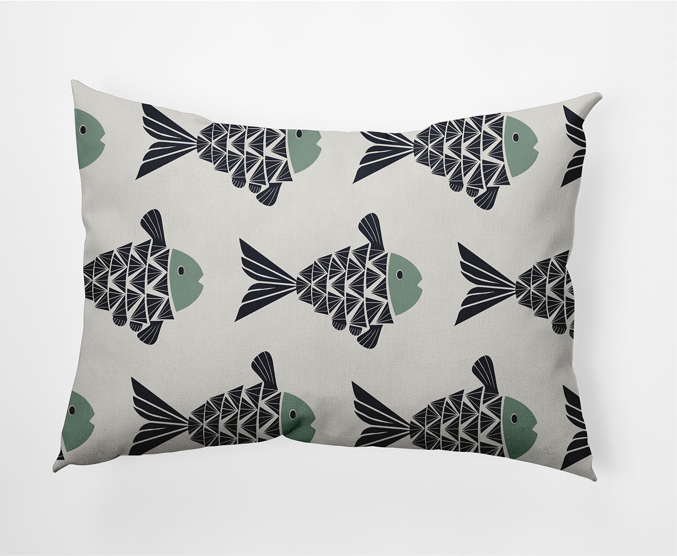 Simply Daisy 14" x 20" Fish Tales Nautical Indoor/Outdoor Throw Pillow