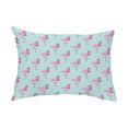 thumbnail image 1 of Simply Daisy, 14" x 20" Flamingo Fanfare Multi Aqua Abstract Decorative Outdoor Pillow, 1 of 1