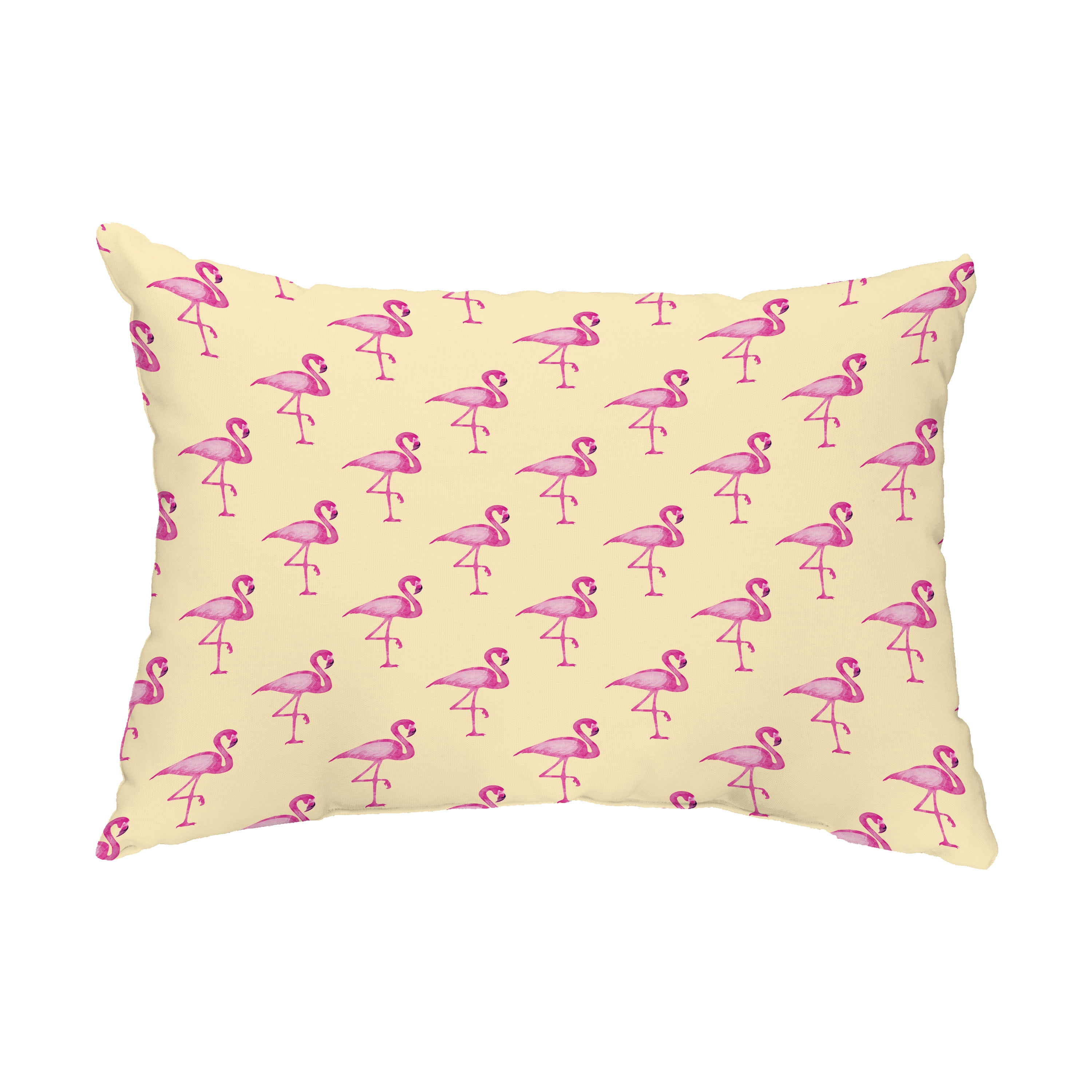 Simply Daisy, 14" x 20" Flamingo Fanfare Multi Yellow Abstract Decorative Outdoor Pillow